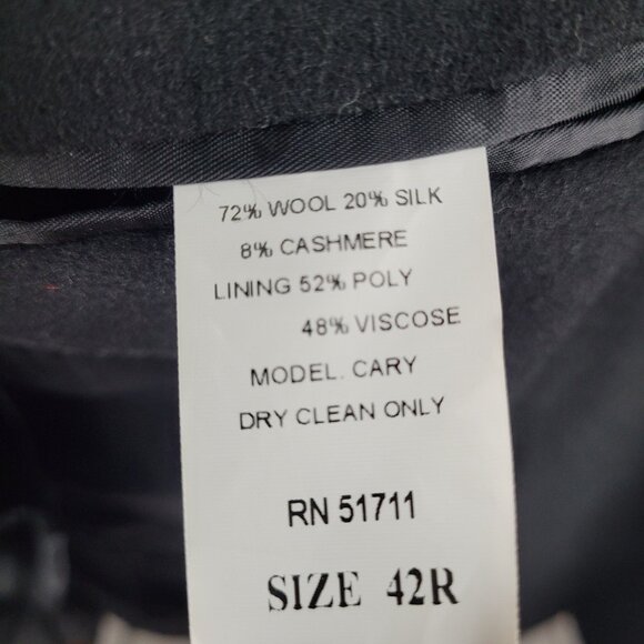 T. Harris Black Cashmere Silk Wool 2 Button Vented Notch Blazer Sport Coat 42R - Picture 4 of 14